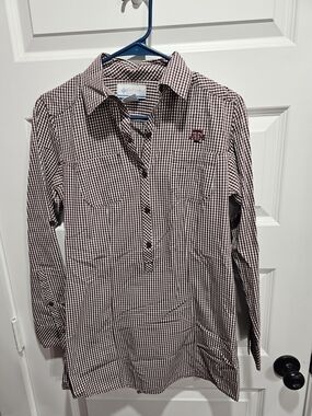 Columbia Women's Texas A&M Maroon and White Gingham Button-Down Shirt